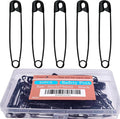 60PCS-3Inch Large Black Safety Pins, Rust-Resistant Nickel Plated Steel, Sharp Edge, Sewing, Arts & Craft