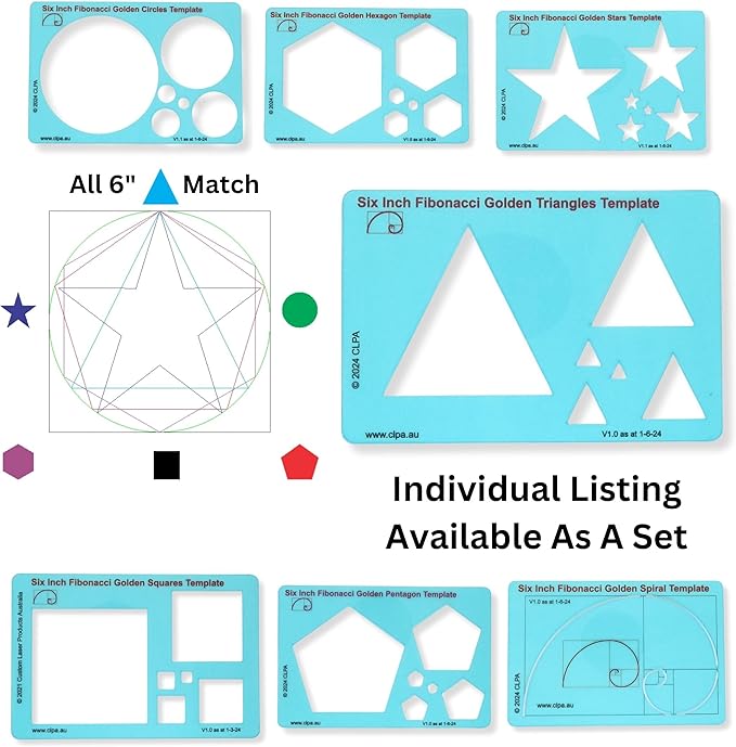 Triange Stencil Template for Drawing and Drafting: A Fibonacci-Inspired Triange Drawing Tool for Artists Allows The Simple Application of The Golden or Divine Ratio for Artistic Design