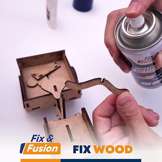 FIX & FUSION Activator Spray (6.76 Fl Oz), Instant Cure Accelerator for Cyanoacrylate (CA) Super Glue for Wood, Plastic, Rubber, Granite, and DIY & Professional, Accelerates Bonding Strength, (6 Pack)