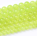60PCS 6MM Natural Apple Green Chalcedony Stone Beads Round Loose Stone Beads for Jewelry Making DIY Energy Stone Healing Power Bracelet 15"