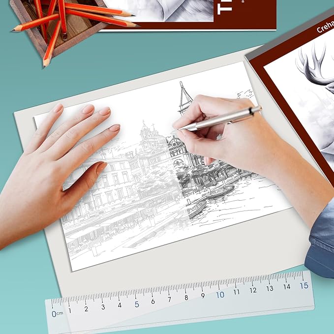 Crehatos 9" x 12" Tracing Paper, Translucent Tracing Pad, 75 Sheets 38lb/60gsm Vellum Art Paper