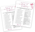 Bridal Shower Games Cards, Wedding Traditions Why Do We Do That, 25 Cards with 1 Answer Card, Engagement Party Games for Guests, Pink Ribbon Bow Wedding Party Supplies - E08
