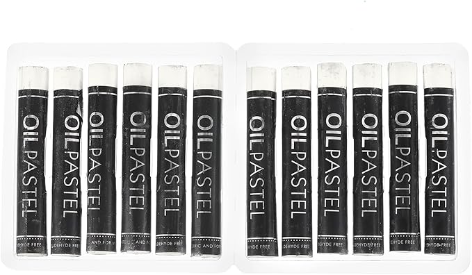 PATIKIL White Oil Pastels, 12Pcs Soft Oil Crayons Creamy Pastels Stick Art Supplies for Art Painting Drawing Blending Graffiti for Artists Beginners