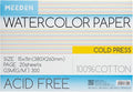 MEEDEN Watercolor Paper Block - 100% Cotton Watercolor Paper Pad of 20 Sheets, 140lb/300gsm, Acid-Free Art Paper for Watercolor, Gouache, Ink and More, 15" x 10" Cold Press