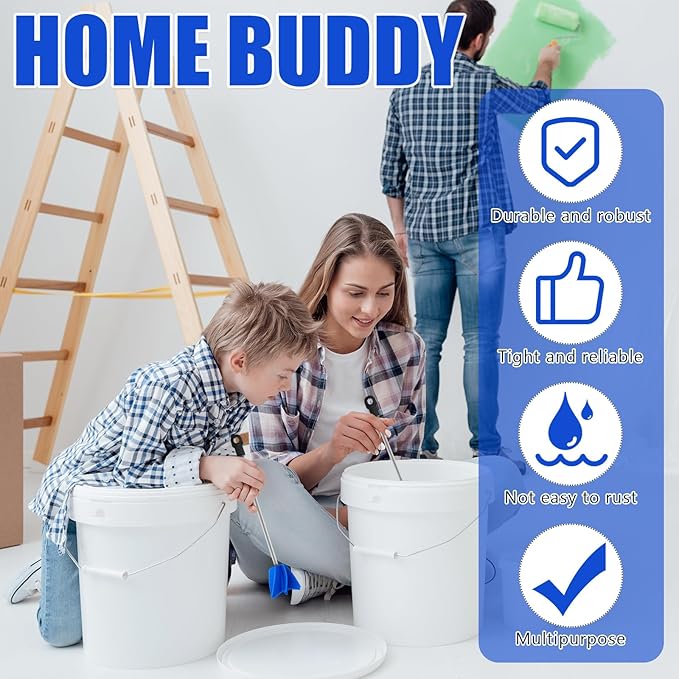 Loosh 3 Pcs 11 Inch Paint Stirrer for Drill, Paint Mixer Attachment, Helix Epoxy Mixer for Concrete Resin Silicone Stirrer Paddle Works with Most Drills (Blue)