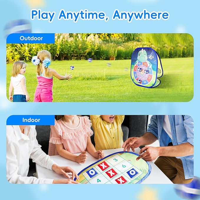 Bean Bag Toss Game for Kids - 5IN1 Kid Cornhole Toys Set, Over 3 Years Toddlers Children Backyard Beach Lawn Outdoor Indoor Throwing Toy to Boys Girls Birthday Family Party Christmas Easter Gift