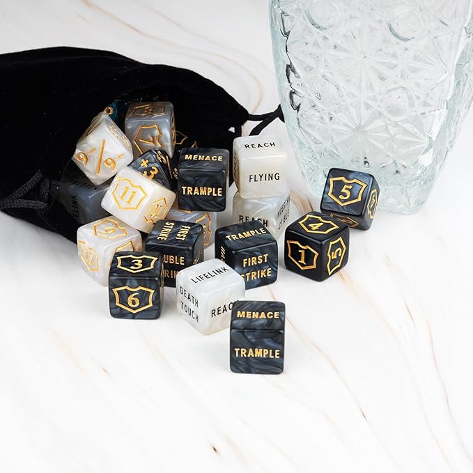 78 Pieces MTG Dice Counters Bulk Life Keyword Counter Dice Set Plus 1/+1 Buff Ability Tokens for MTG, TCG, Cards Gaming Accessories
