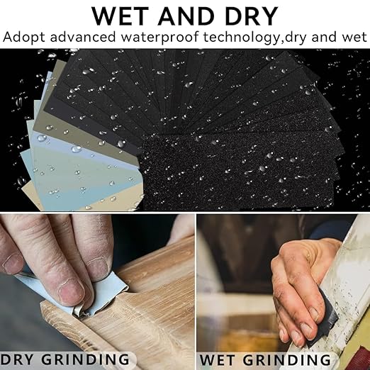 24 Piece Ultra Fine Sandpaper Set 2000/3000/5000/7000/10000/20000 Grit Wet/Dry Sandpaper 9x3.6 Inches, Suitable for Automotive Polishing, Metal, and Wood Turning Finishing.