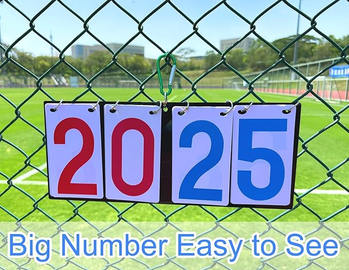 Purple River Portable Hanging Flip Scoreboard, Score Keeper for Baseball Volleyball Tennis Sports, Suit for Multiple Sports/Games Score Scenarios