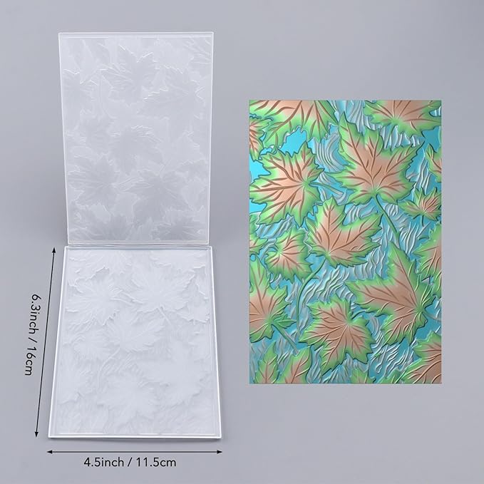 BAOFALI 3D Autumn Theme Plastic Embossing Folders Maple Leaf for DIY Scrapbooking Photo Album Card Paper Craft Decoration for Card Making,Embossing Template Paper Card Embossing Stencil