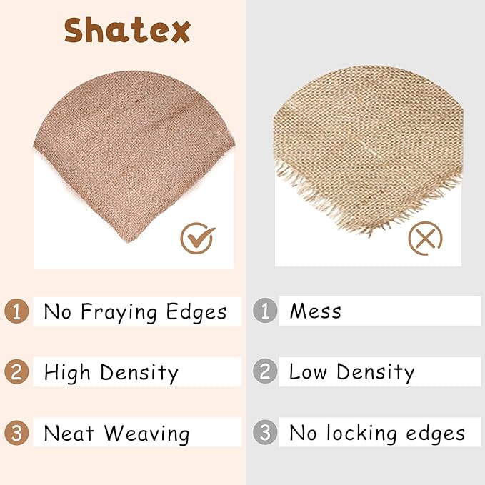 Shatex Natural Burlap Roll,36inch x 30ft High Density Burlap Fabric for Craft Projects,Table Runners,Weddings Decor,Christmas Decorations