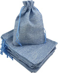 Palmhomee Pack of 25 Burlap Gift Bags with Drawstring Linen Jewelry Pouches Wedding Hessian Jute Bags for Birthday and Treat Pouches Party Wedding Favors Gift (7x9 Inch, Sky Blue)
