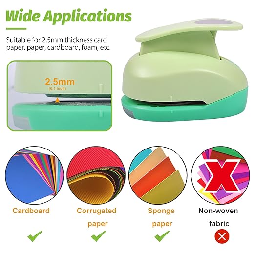 UCEC Circle Punch, 1 5/8 Inch Paper Punch, 2 Pcs Paper Punches for Crafting, Circle Hole Punch, Round Shaped Cutter for Scrapbook, Cards, DIY Albums Photos