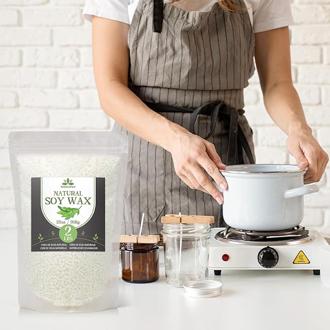 Soy Wax, Waxcanpy Natural Soy Wax for Candle Making, Organic Candle Wax from Farm, No Additives, Harmless and Pure (5lb)