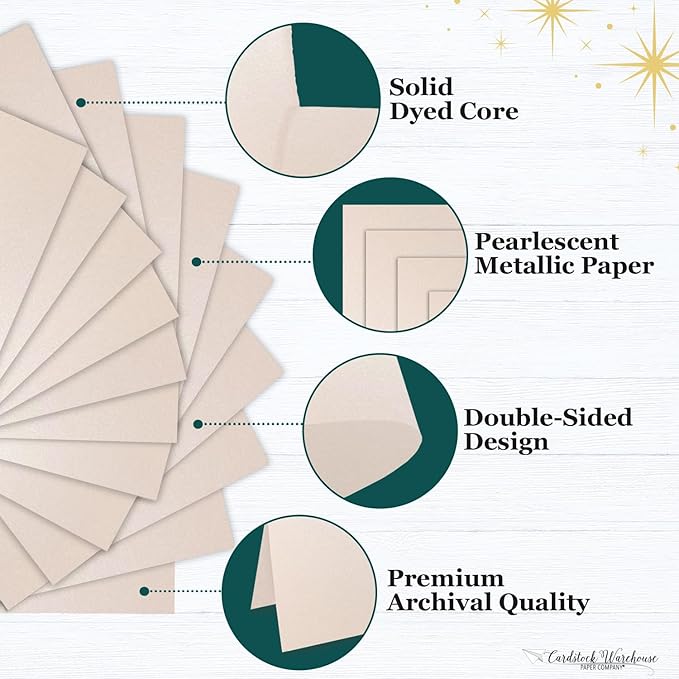 Cardstock Warehouse Stardream Coral Cardstock Paper - 25 Sheets, 8.5 x 11" – 105 lb / 284 GSM Premium Metallic Coral Card Stock for High-end Printing, Card Making, Die-cutting & DIY Projects