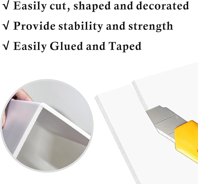 12 Pack Foam Core Board, ZJCEASER 16 x 20 White Poster Board, 3/16" Thickness Sign Board Craft Foam Sheet for Signboards, School Projects, University Displays, College Events, Arts & Crafts, Framing