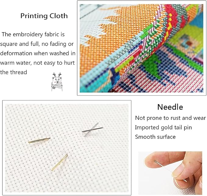 Fanxvivy Stamped Cross Stitch Kits for Adults Beginners Pillow Needlepoint Kit with Embroidery Pattern Needlework Kit Prestamped Stitches Kit 11CT Cross Stitching-Succulents 18x18 inch