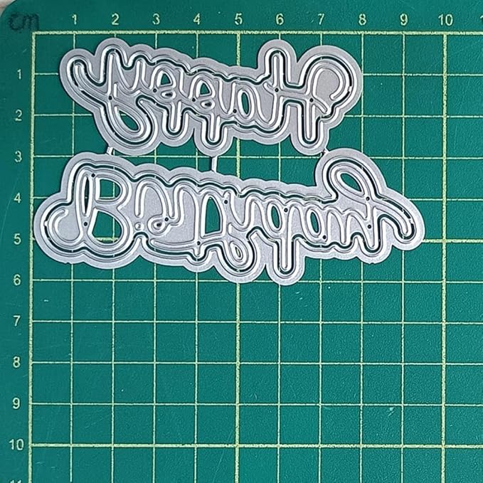 Metal Cutting Dies DIY Embossing Stencil Template Scrapbooking Card Making Mold Photo Album Arts Crafts Tools (Happy Birthday- 9.5x5.9cm)