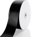 1-1/2 Inch Black Ribbon, 50 Yards Craft Polyester Satin Ribbon Perfect for Gift Wrapping, Handmade Roses, Wedding Party Decorations and DIY Crafts