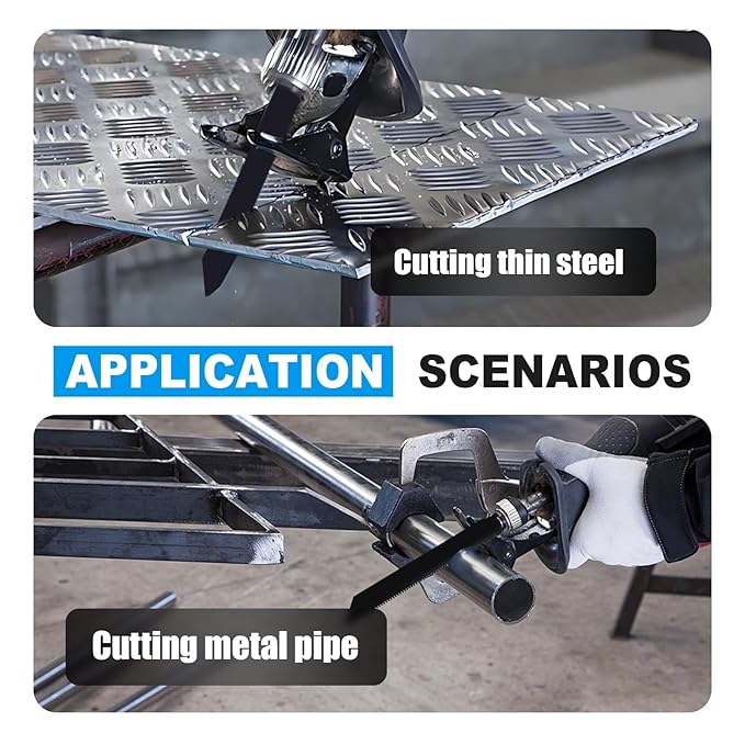 3 Pack 6 inch Reciprocating Saw Blades Set，8 TPI High Carbon Saw Blades for Metal ，Saw Blades with Organizer Case (3, 8T/6inch)