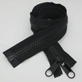 Leekayer 2PCS #10 24 Inch Heavy Duty Zippers for Sewing Separating Large Plastic Zippers Black Tape with Double Pull Tab Slider, Sleeping Bag, Boat, Canvas, Cover, Trampoline, Dog Bed,Tent (24" 2pcs)