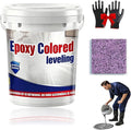 Epoxy Floor Paint, Epoxy Colored Sand Floor Paint, High-Gloss Marble Effect Self-Leveling Coating, Waterproof, Non-Slip, Ultra-Durable for Garage, Basement, Wood Floors (Purple,8.8Ib)