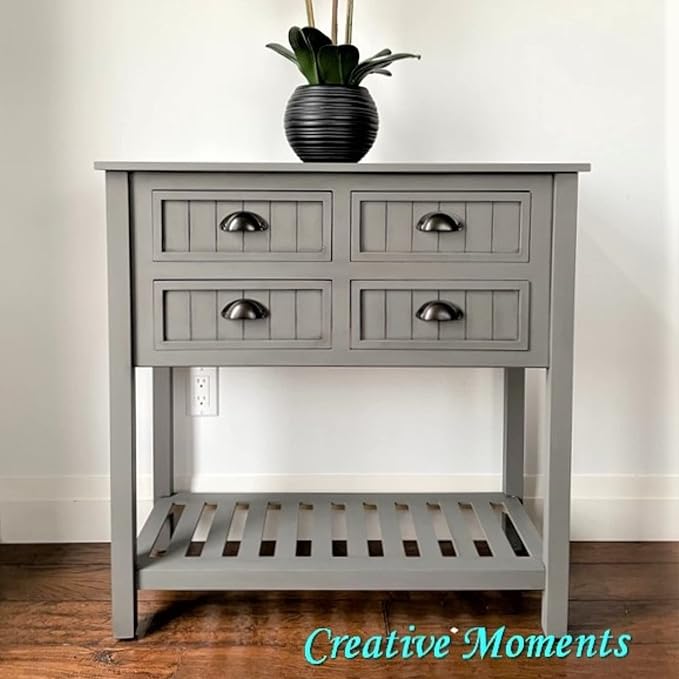Dixie Belle Paint Company Chalk Finish Furniture Paint - Hurricane Gray (16oz) - Matte Medium Gray Chic Chalk Mineral DIY Furniture Paint