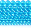 6MM Lake Blue Glass Beads Natural Gemstone Round Loose Stone Beads for Jewelry and Bracelets Making 120pcs 2 Strands 32"