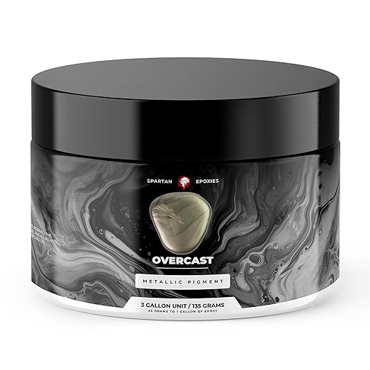 Spartan Epoxies Metallic Pigment Powder for Epoxy - 30 Unique Colors, 4oz for 1 Gallon and 12oz for 3 Gallons of Clear Epoxy, Made in The USA (Overcast, 12oz (135 Grams))