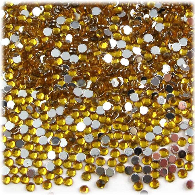 The Crafts Outlet 1,440pc Rhinestones Round 3mm (10ss) Flatback Beer Brown