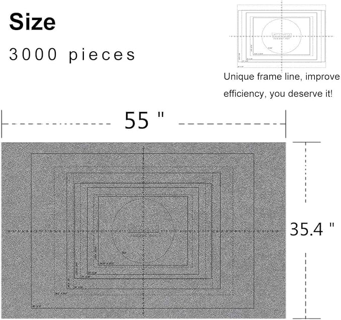 Jigsaw Puzzle Mat Roll Up - 3000 Pieces Large Gray Puzzles Saver Board for Adults, Storage and Transport Keeper Saver Accessories Table Portable Holder Organizer Board Pad Gifts (Gray)