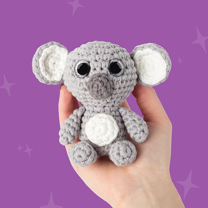 Cookie Box Crochet Kit for Beginners – Gift Set to Make Koala Coal Amigurumi Plushie – Easy DIY Crochet & Knitting Starter Kit with Video and PDF Tutorials