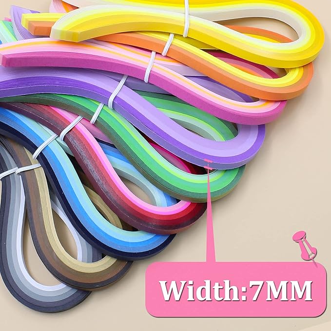 Zorfeter 9 Sets Multi-Color Quilling Paper Strips Kits 900 Strips 42 Colors, 7mm Width, 15" Length