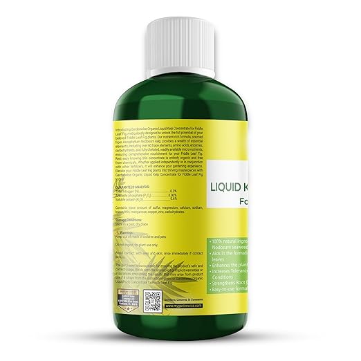 Fiddle Leaf Fig Plant Food – Liquid Seaweed Kelp Fertilizer for Plants – Made in USA (32 OZ)