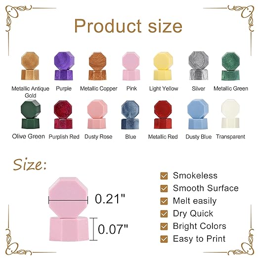 Yoption 360Pcs Olive Green Sealing Wax Beads, Hexagon Wax Seal Beads with 4Pcs Tea Candles and 2 Spoons for Wedding, Christmas, Gift, Envelopes