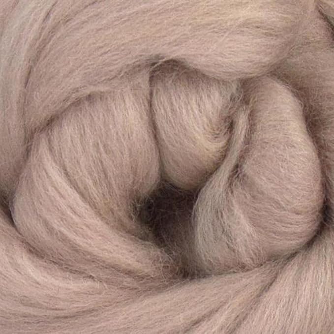 Revolution Fibers Merino Wool Roving | Premium Combed Wool Top | 22 Micron, Perfect for Felting Projects, Spinning, Wall Hangings and Tapestry (Mink)