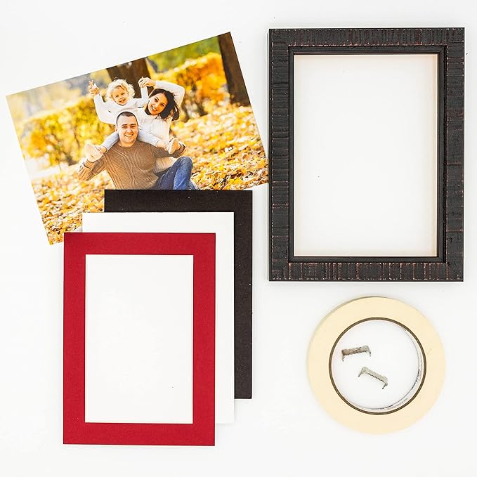 8x10 Mat Bevel Cut for 5.5x8.5 Photos - Acid Free Deep Red Precut Matboard - for Pictures, Photos, Framing - 4-ply Thickness