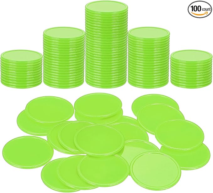 uxcell Plastic Poker Chips, Learning Counters Counting Counters Disks Markers Opaque Game Tokens for Game Play Math Counting