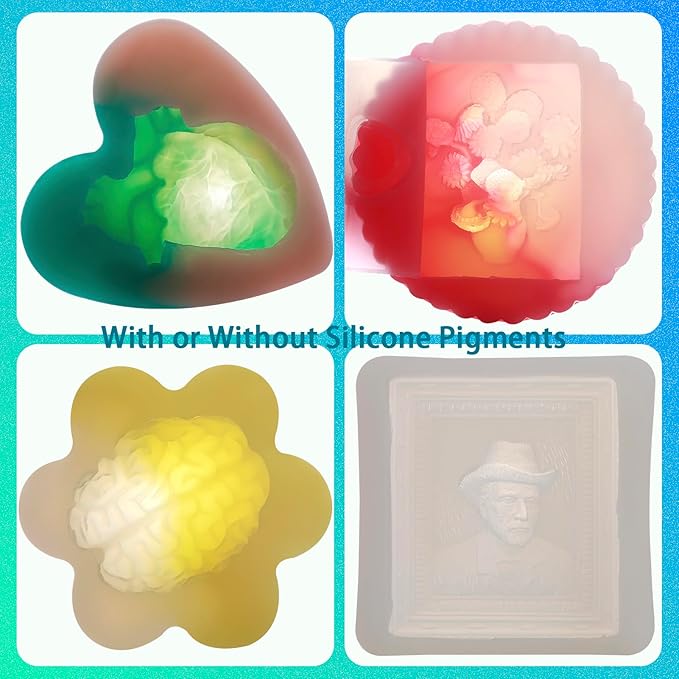 BBBDINO Silicone Mold Making Kit, 15A Fast Cure Silicone for Mold Making Clear 2000g(70.6 Oz), 1A:1B Ideal for Resin/Soap/Candle/Silicon Molds Casting