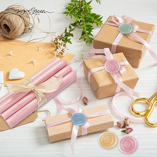 Glue Gun Wax Seal Sticks, 8 Pcs Pink Sealing Wax Sticks for Wedding Invitation Envelopes, Antique Stamp Seals, Letter Sealer, Scrapbook Supplies, Christmas Cards, Gifts Wrapping