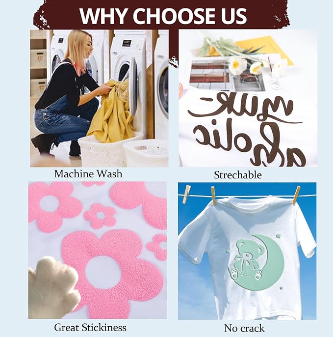 HTVRONT Puff Vinyl Heat Transfer -10" x 6ft Reddish Brown 3D Puff Heat Transfer Vinyl for T-Shirt- Wine Red Puff Htv Vinyl Compatible with Cricut Cutting Machine-Easy Cut/Weed
