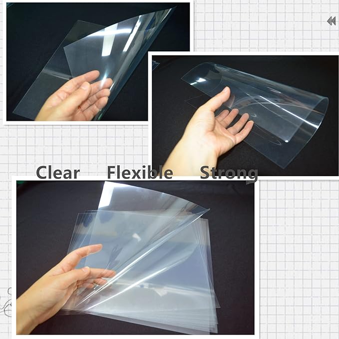 BANLTRE 15 Pieces 7.5 mil Transparency Blank Template Material Stencils Mylar for Cutting Paper Clear Sheet 12 × 12 inch (15-7.5 mil)
