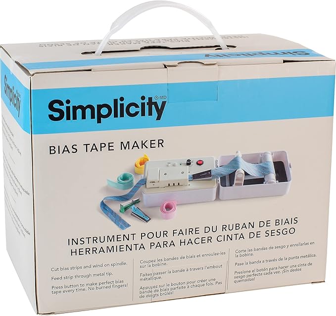 Simplicity 3881925US Sewing and Quilting Bias Tape Maker Tool with 6 Different-Sized Tips, Multicolor, 9pcs