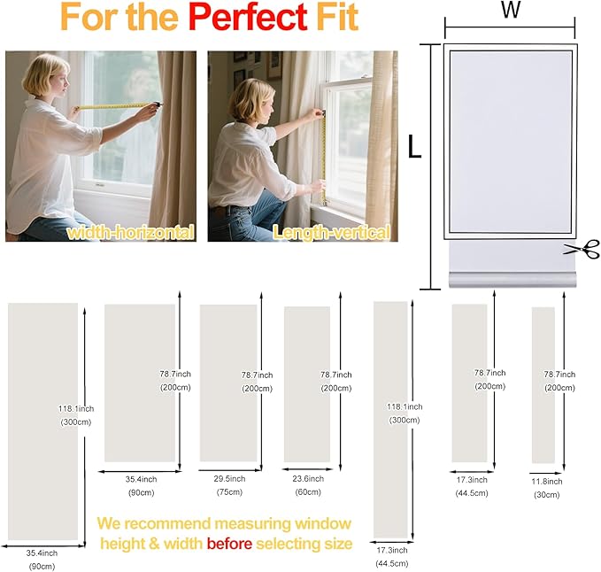 Window Privacy Film Decorative for Front Door, Bathroom Static Cling Stained Glass Sticker Opaque Heat Control UV Blocking Non-Adhesive for Home,Grid 23.6 x 78.7 inches