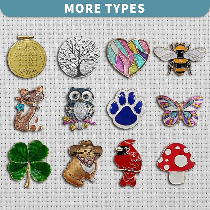 Magnetic Needle Minder Magnet Embroidery Accessories and Supplies Embroidery Needle Holder Cross Stitch Holder Needlework Supplies (Cardinal) (FourLeaf)