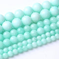 60PCS 6MM Amazonite Blue Jade Stone Beads Energy Healing Beads for DIY Jewelry Bracelet Necklace Making for Jewelry Making 15Inch