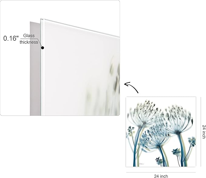 Empire Art Direct Frameless Free Floating Tempered Glass Panel Graphic Wall Art Ready to Hang, 24" x 24", Unfocused Beauty 2