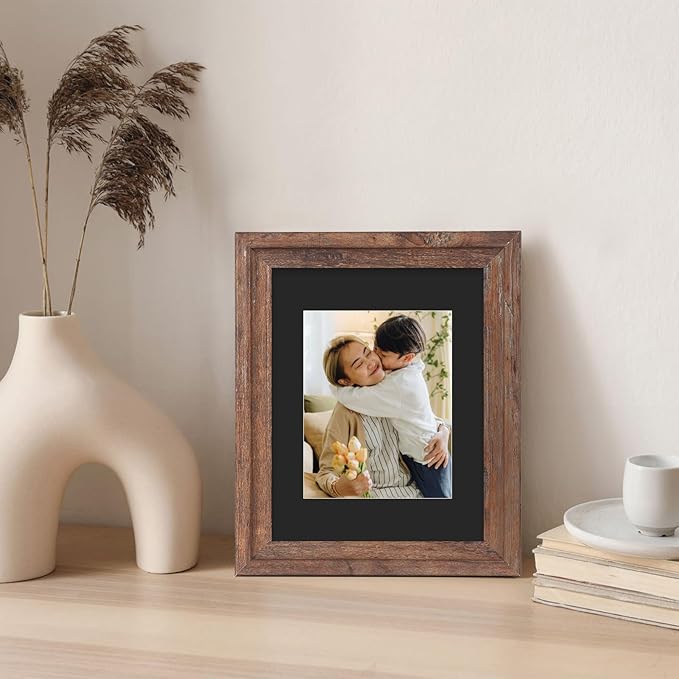 ZBEIVAN 11x14 Black Picture Mats with Core Bevel Cut Frame Mattes for 8x10 Pictures - Pack of 5