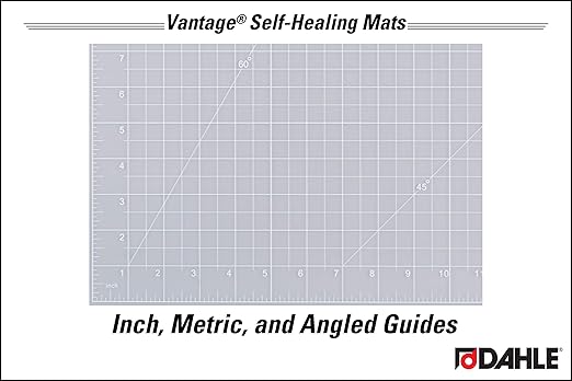 Dahle Vantage 10682 See-Through Premium Self-Healing Cutting Mat, 18"x24", 1/2" Grid, 5 Layers for Max Healing, Perfect for Crafts & Sewing, Clear
