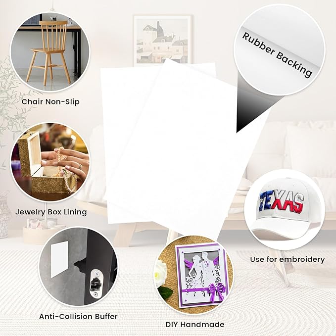 MEARCOOH 3mm Self Adhesive Foam Sheets Crafts, White 9x12 Inch Sticky Eva Foam Paper for Crafts Cardmaking Cushion Embroidery Classroom Stamp Crafts